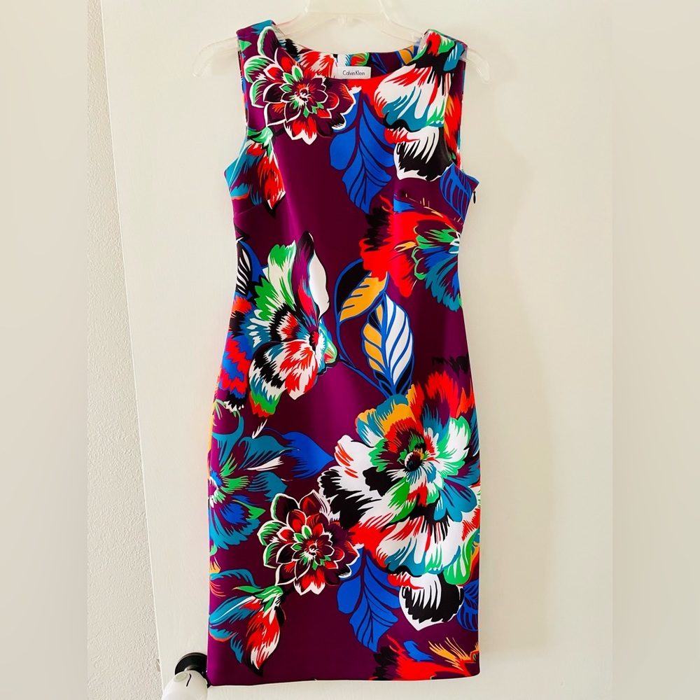 Calvin Klein size 4 multi color floral dress